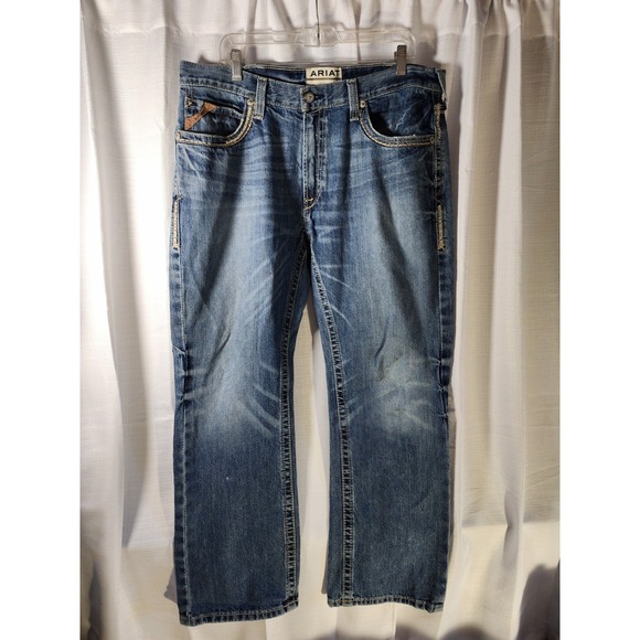 Ariat Jeans Men's 36x30 Gambler M5 Ridgeline Straight Leg Fit Thick Stitch - Picture 1 of 8